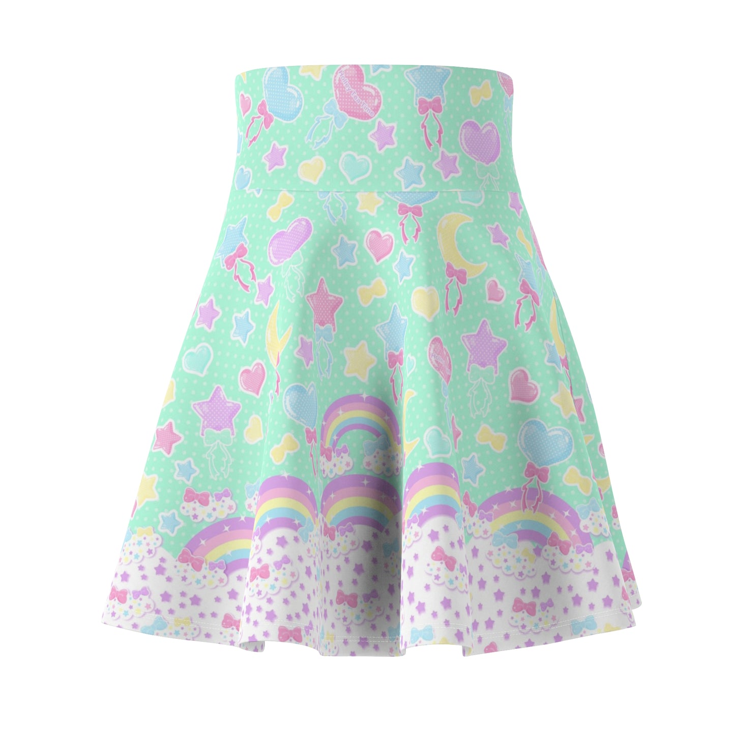 Pastel Party High Waist Skater Skirt (Mint)