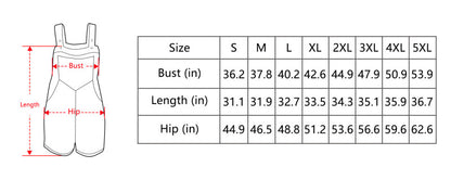 Adjustable Strap Romper Overall Shorts With Pockets