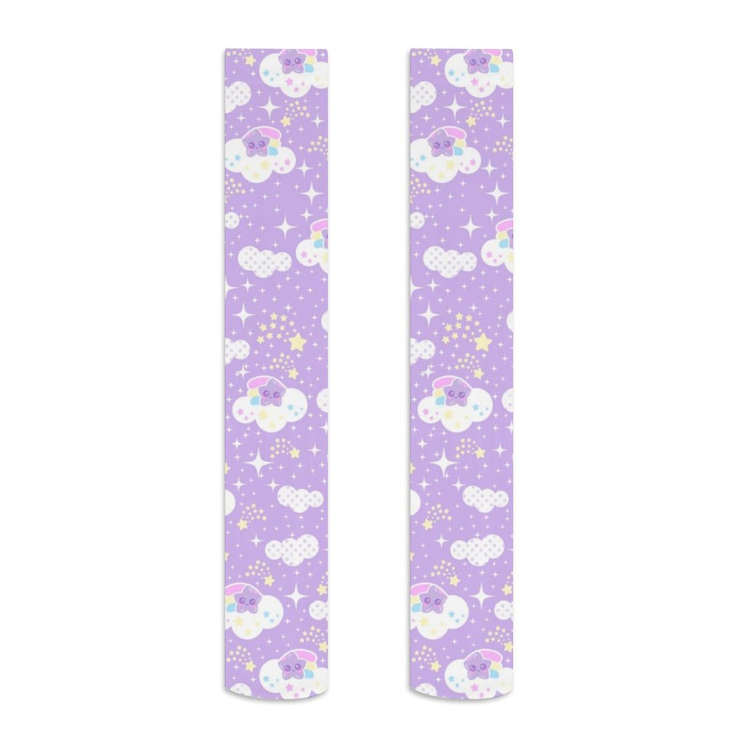 Shooting Star Clouds Over Knee Stocking Socks (Purple)
