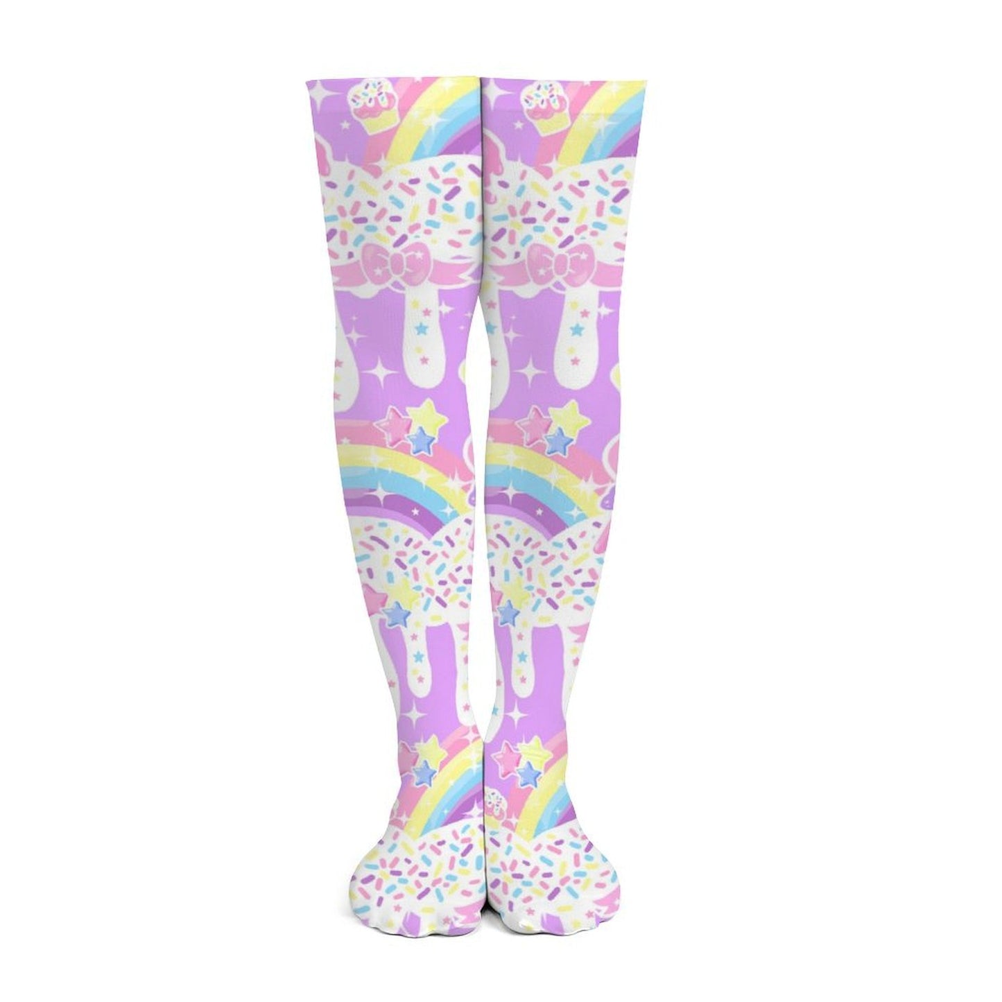 Rainbow Sweets Over Knee Stocking Socks (Purple)