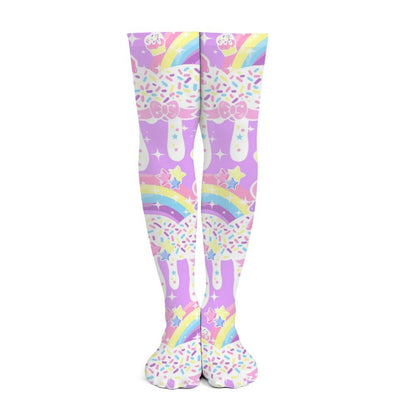 Rainbow Sweets Over Knee Stocking Socks (Purple)