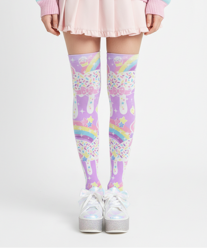kawaii fashion decora kei over knee stocking socks pop kei pantyhose jfashion harajuku style fairy kei yume kawaii