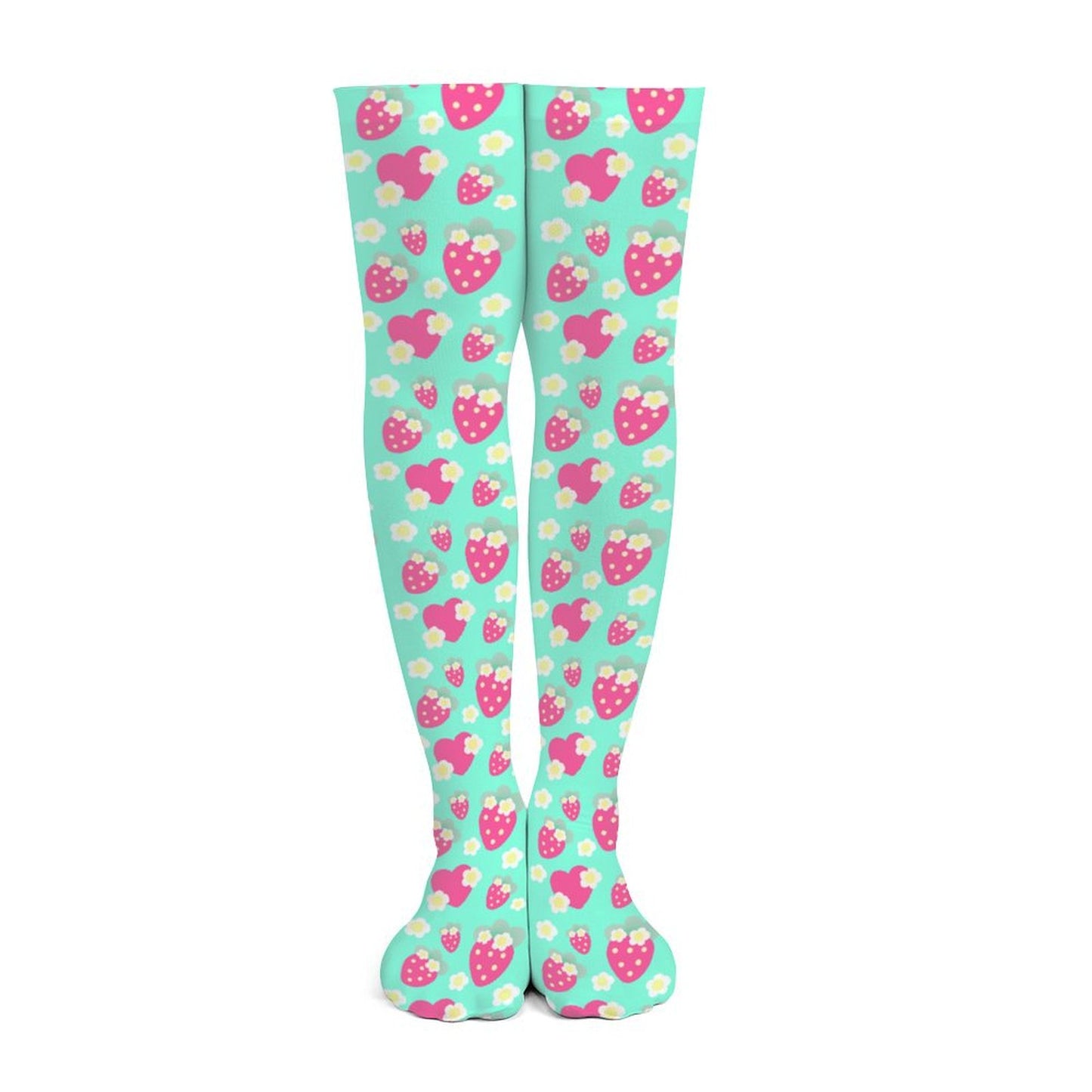 Strawberry Cutie Over Knee Stocking Socks (Fruity Berry Mint)