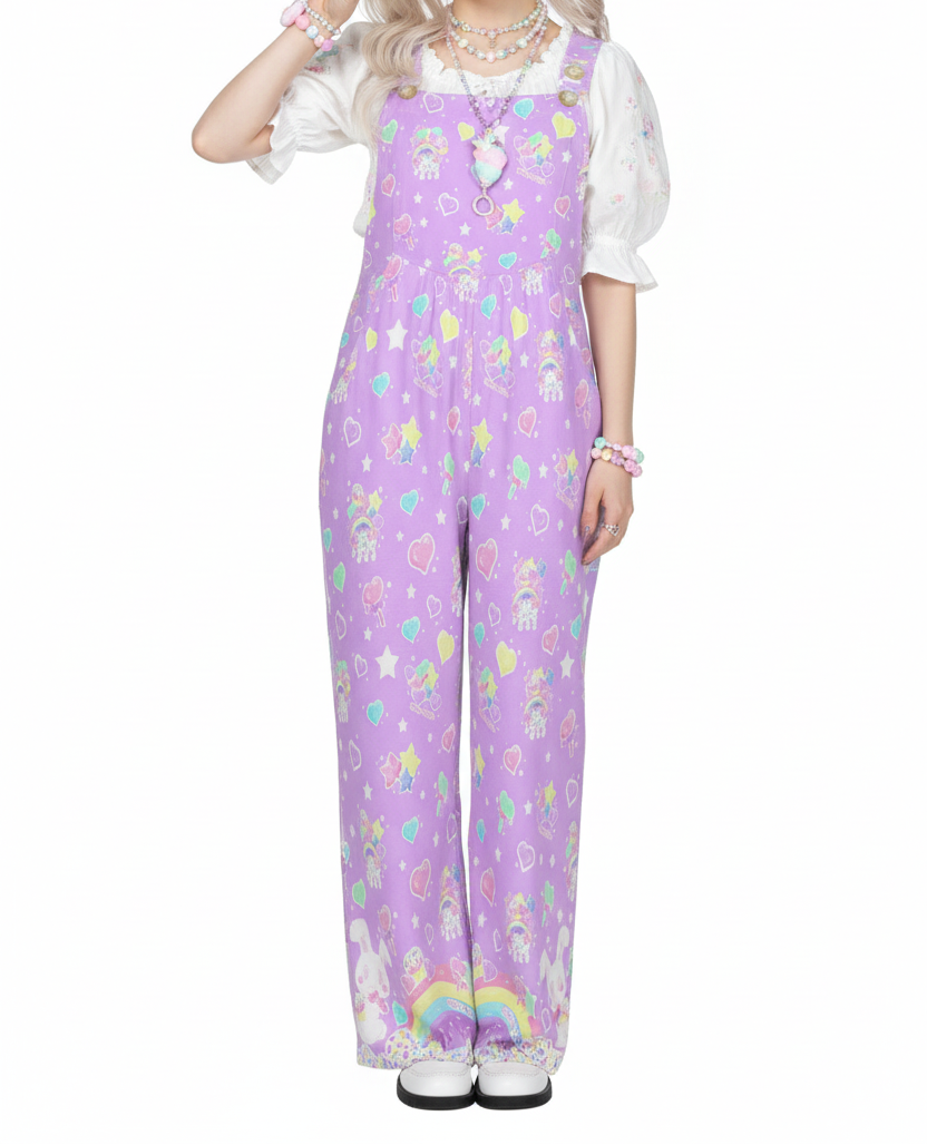 Kawaii fashion fairy kei decora kei Harajuku style shorts romper overalls cutecore candy sweets bunny sprinkles