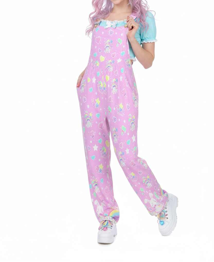 
Kawaii fashion fairy kei decora kei Harajuku style shorts romper overalls cutecore candy sweets bunny sprinkles