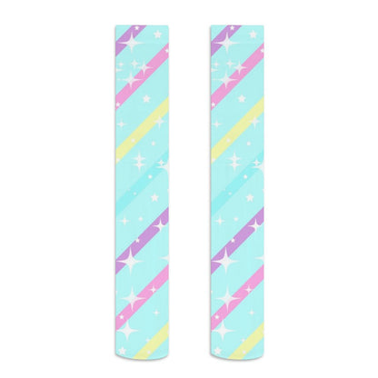 Sparkle Stars Over Knee Stocking Socks (Blue)