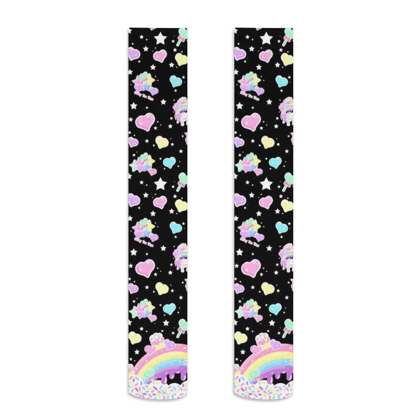 Rainbow Sweets Over Knee Stocking Socks (Black)