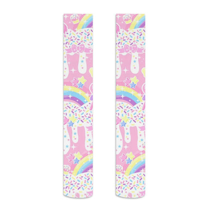 Rainbow Sweets Over Knee Stocking Socks (Pink)