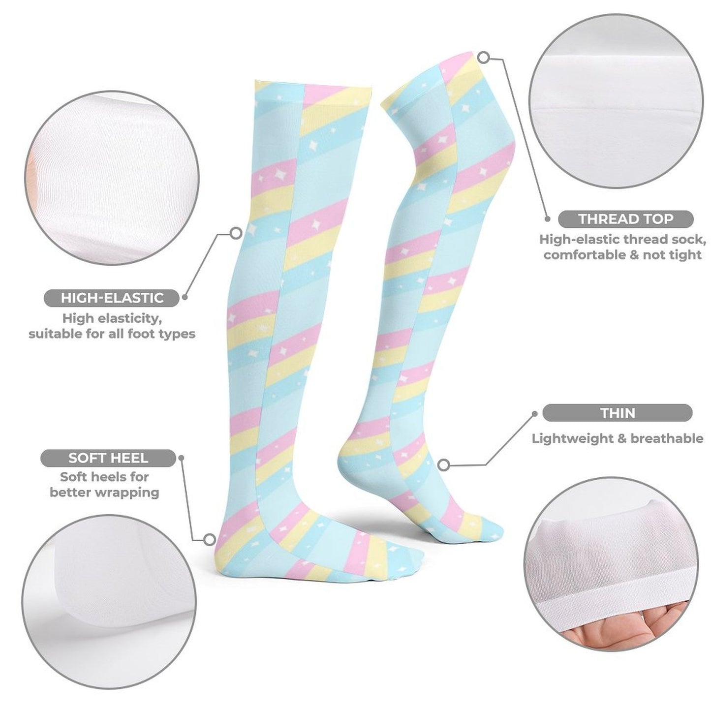 Teatime Fantasy Over Knee Stocking Socks (Blue)