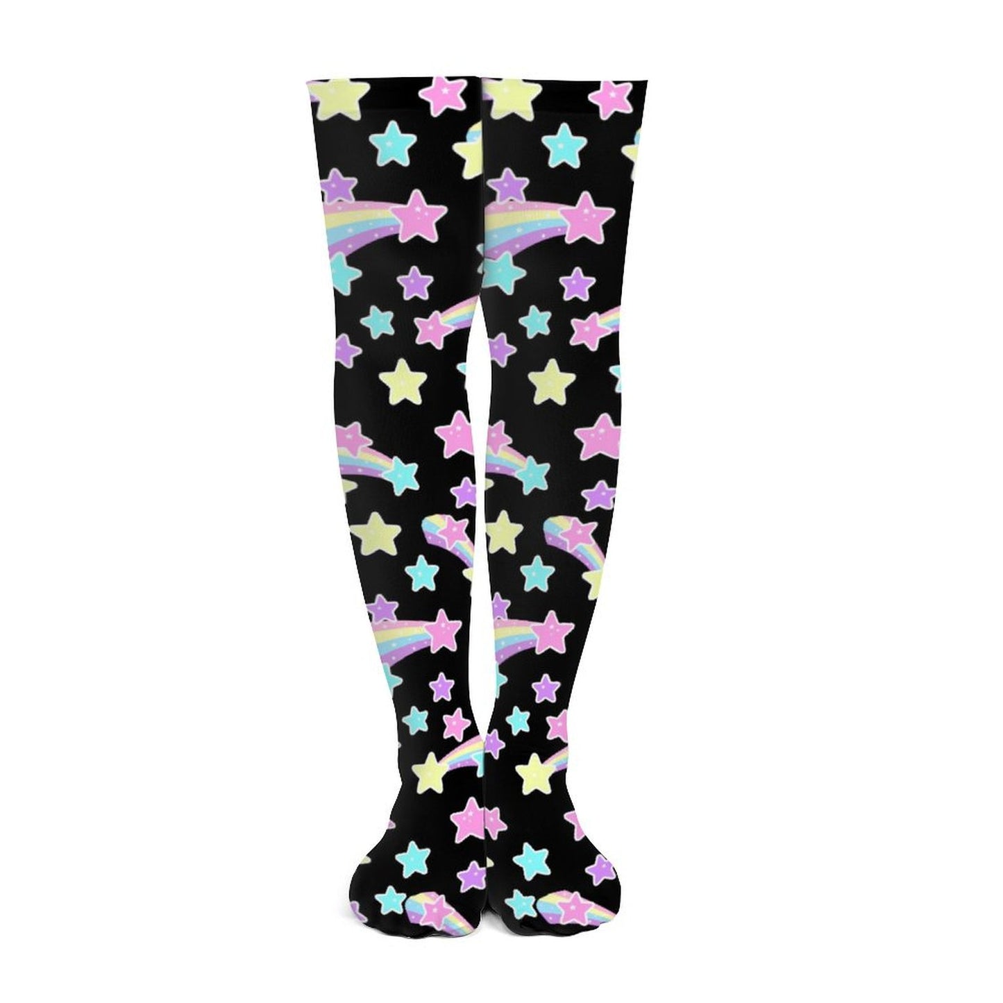 Starry Party Over Knee Stocking Socks (Black)