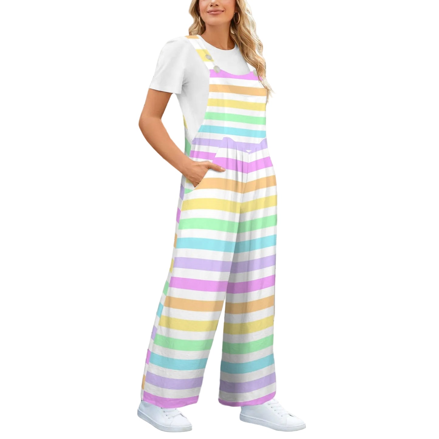 kawaii fashion pastel rainbow overalls jumpsuit harajuku fashion jfashion decora kei pop kei yumekawaii cutecore