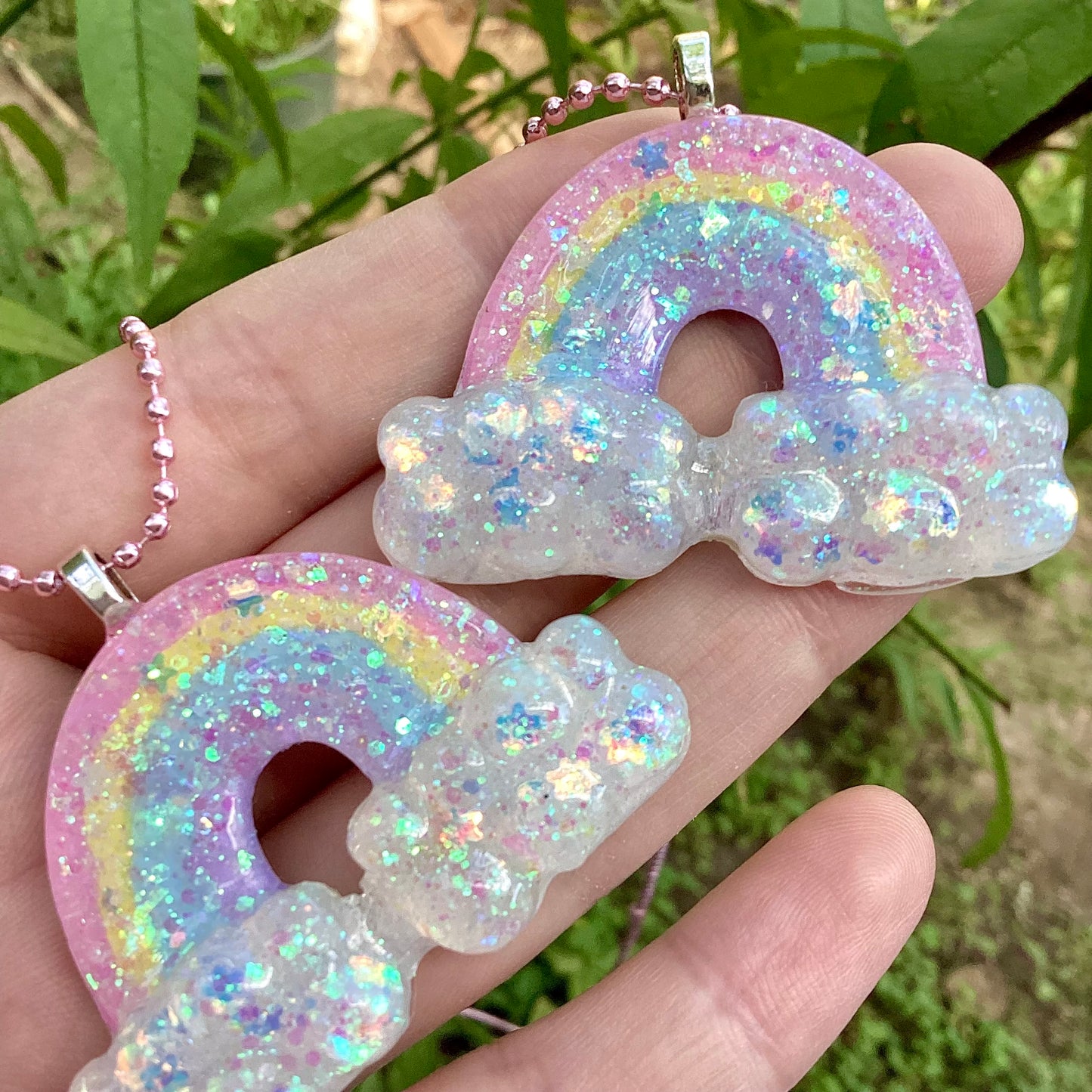 Pastel Rainbow Sparkle Necklace (Fairy Kei)