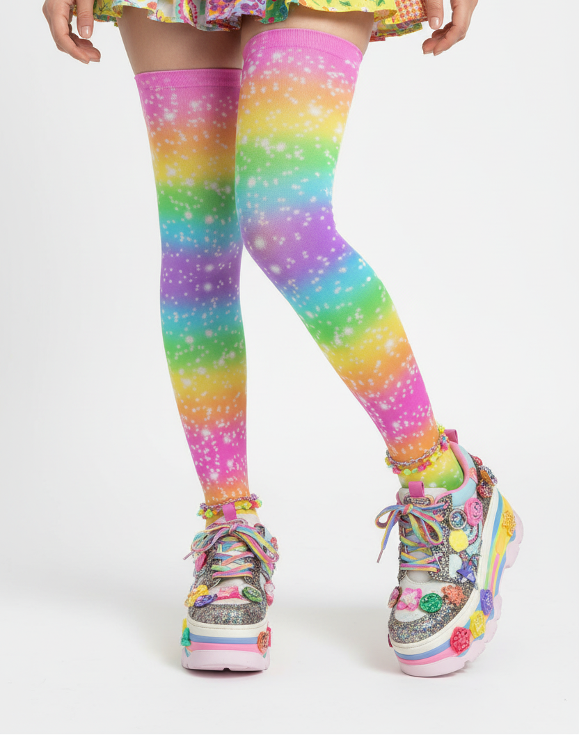 kawaii fashion decora kei over knee stocking socks pop kei pantyhose jfashion harajuku style
