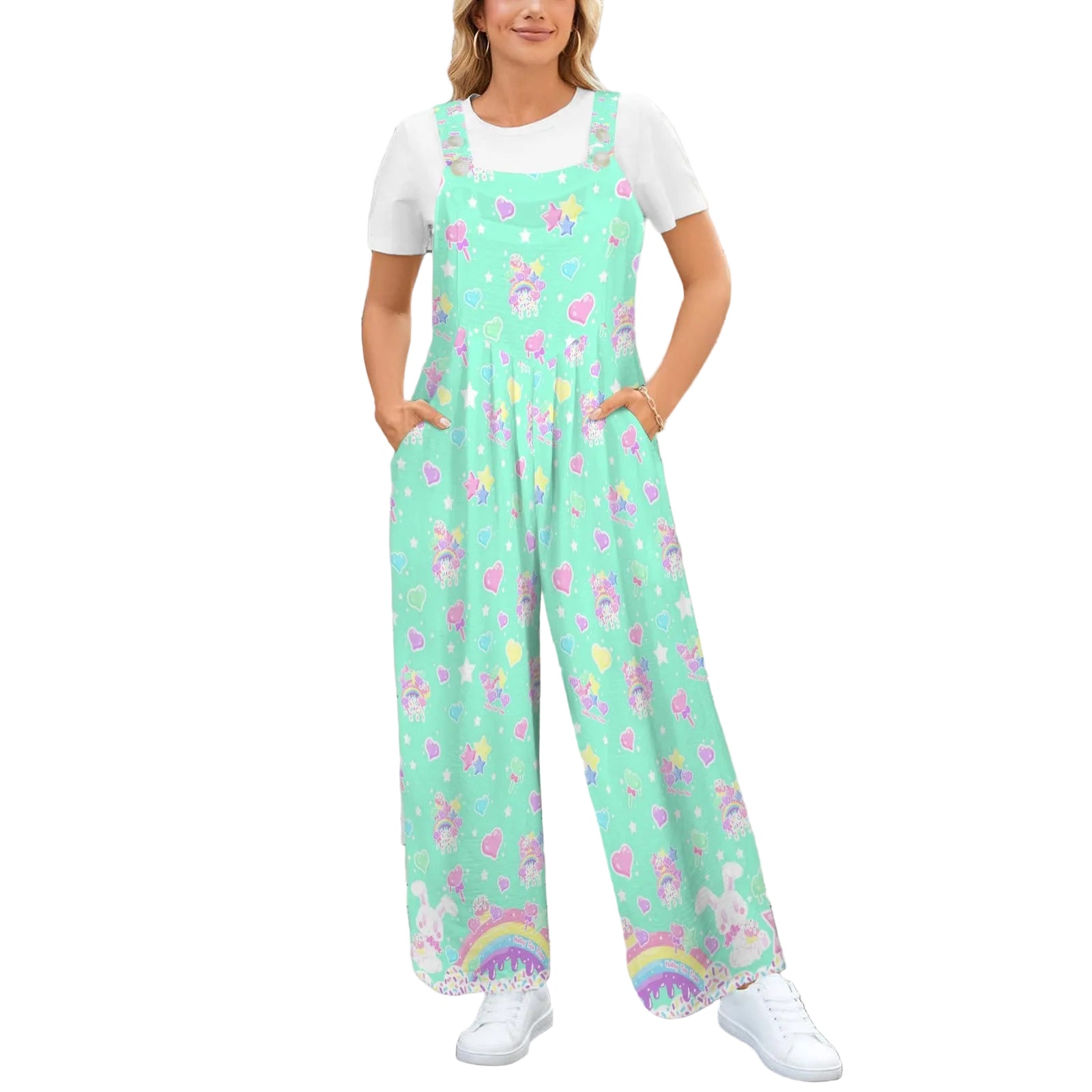 Kawaii fashion fairy kei decora kei Harajuku style shorts romper overalls cutecore candy sweets bunny sprinkles