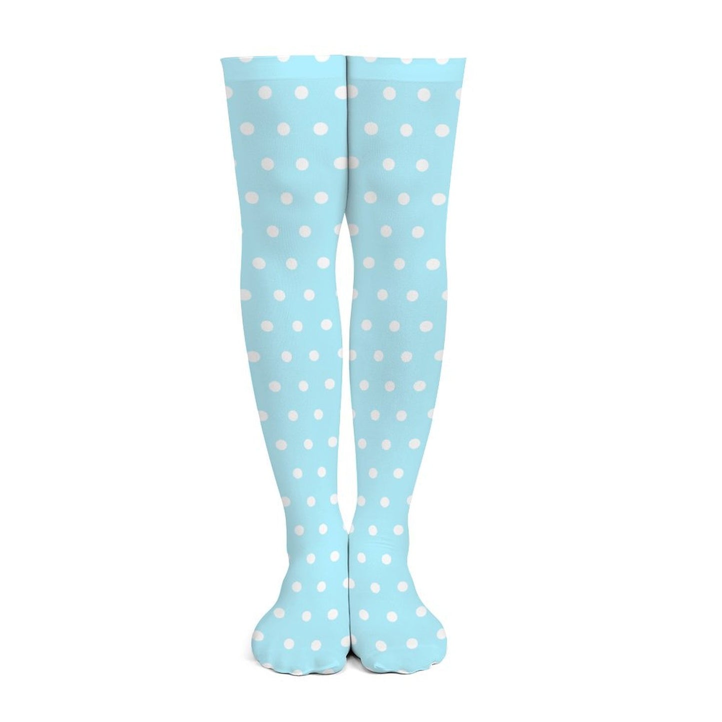 Cute Polka Dots Over Knee Stocking Socks (Blue)