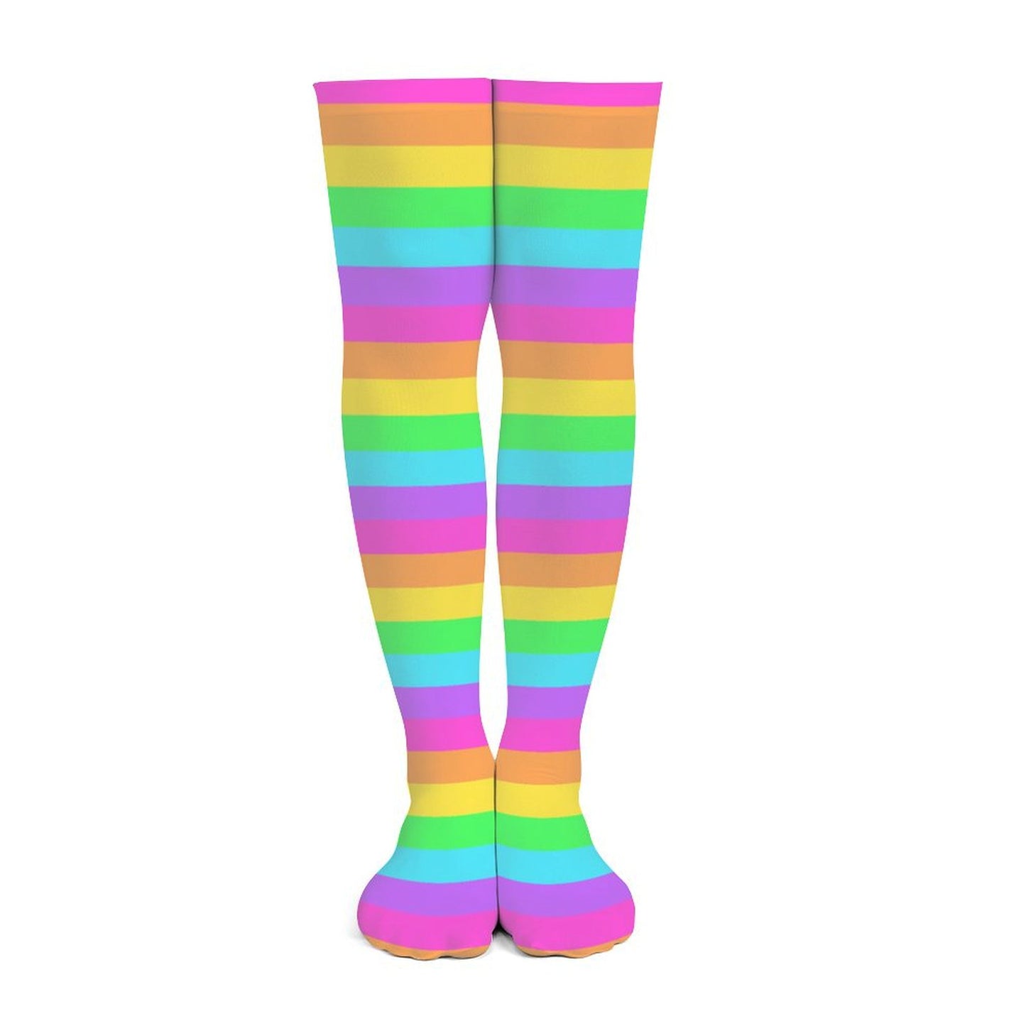 Rainbow Wonderland Over Knee Stocking Socks (Stripes)