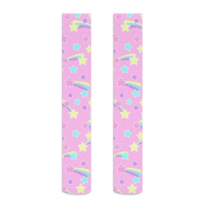 Starry Party Over Knee Stocking Socks (Pink)