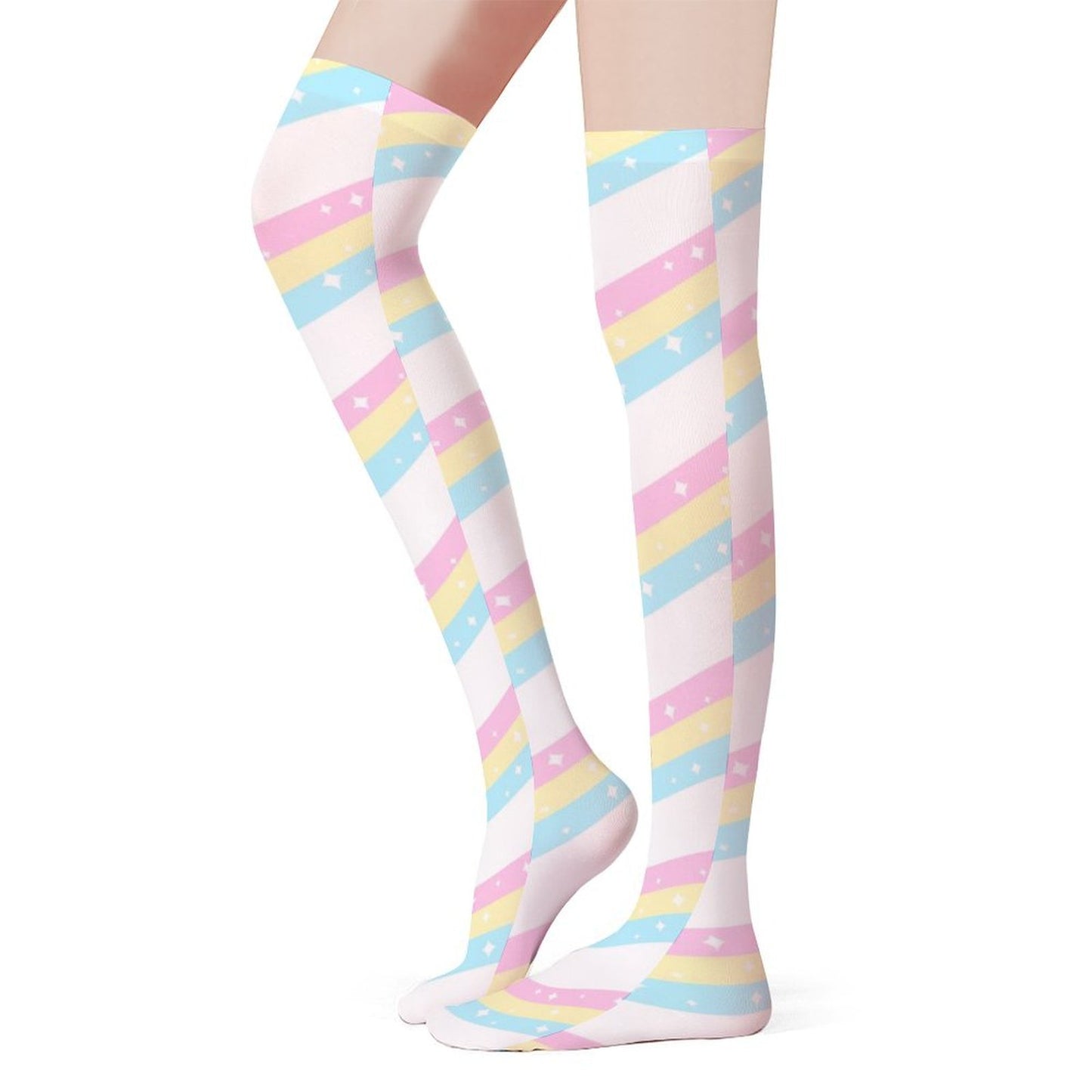 Teatime Fantasy Over Knee Stocking Socks (White)