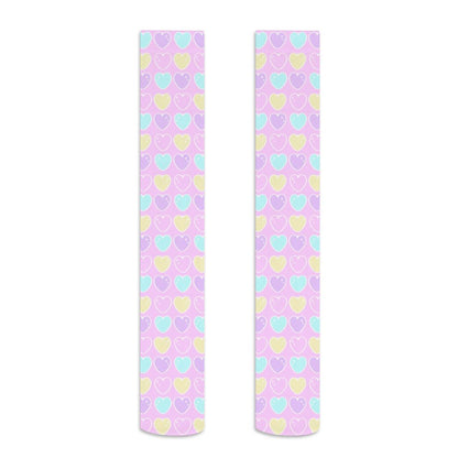 Sweet Love Hearts Over Knee Stocking Socks (Pink)