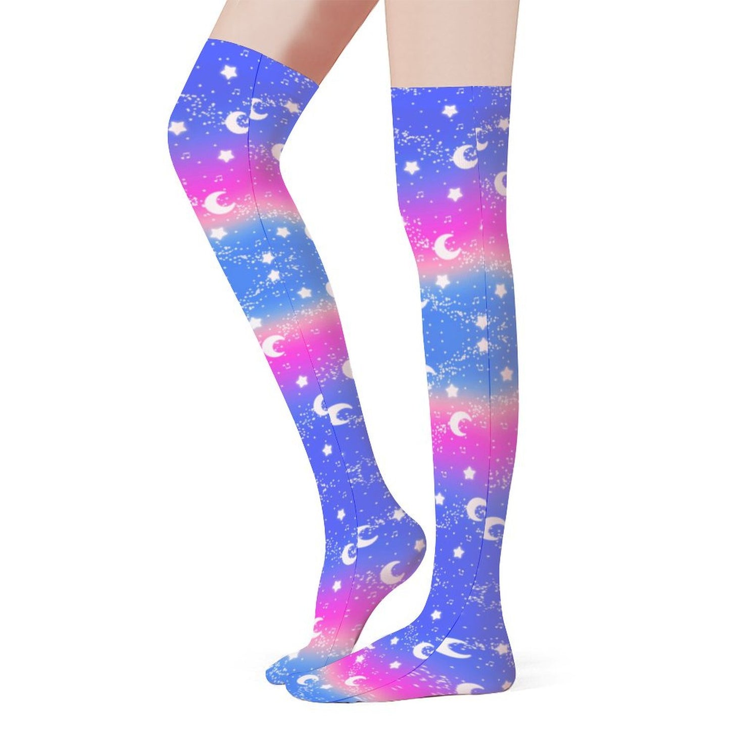 Magical Fairy Time Over Knee Stocking Socks (Rainbow Twilight)