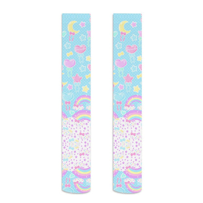 Pastel Party Over Knee Stocking Socks (Blue)