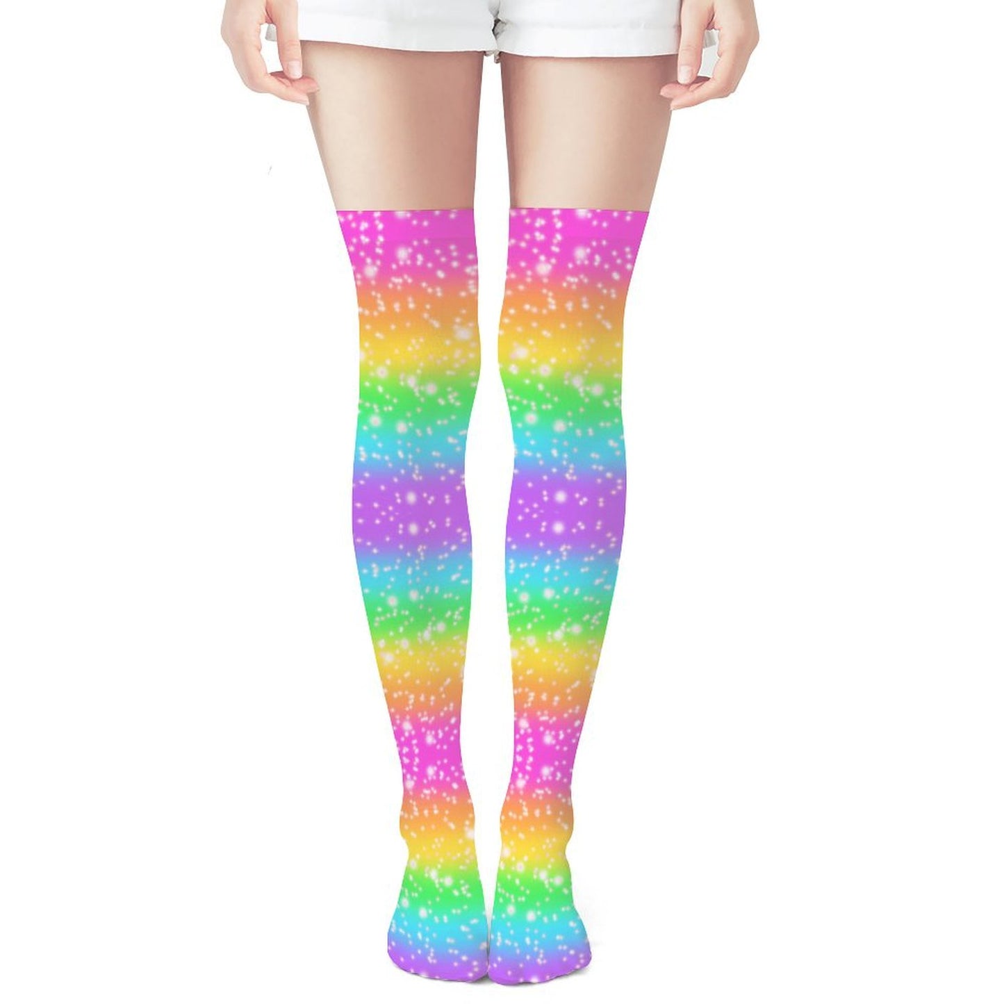Rainbow Wonderland Over Knee Stocking Socks