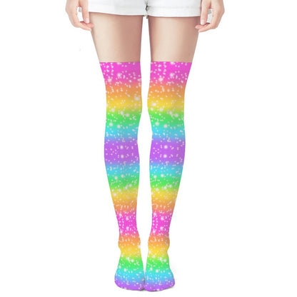 Rainbow Wonderland Over Knee Stocking Socks