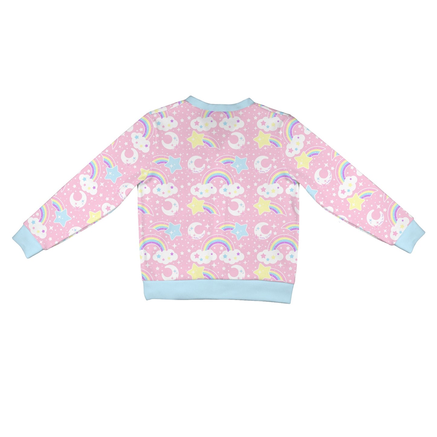 Dreamy Rainbow Women's Ribbed Button Up Cardigan (Pink)