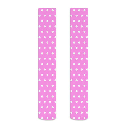 Cute Polka Dots Over Knee Stocking Socks (Hot Pink)
