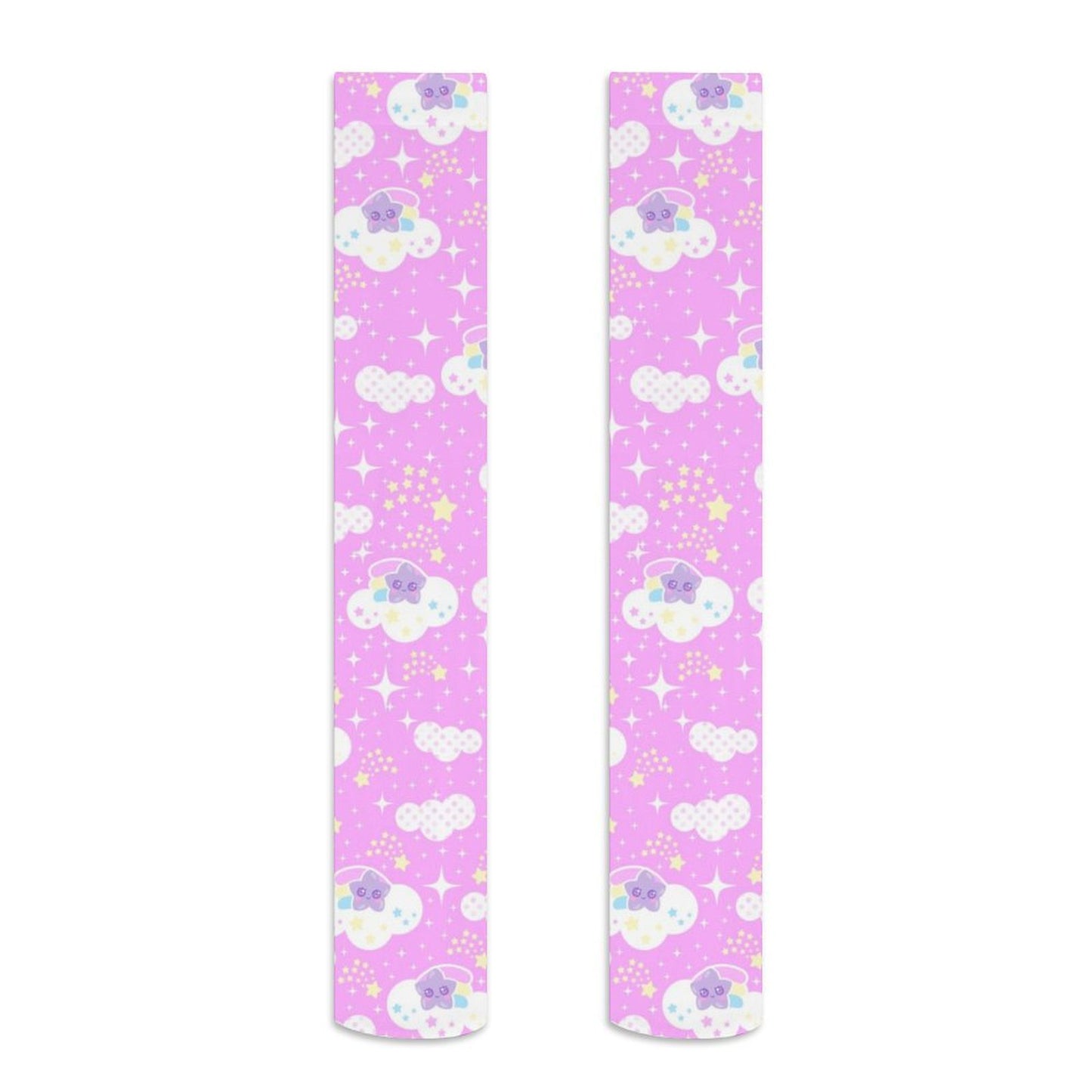 Shooting Star Clouds Over Knee Stocking Socks (Pink)