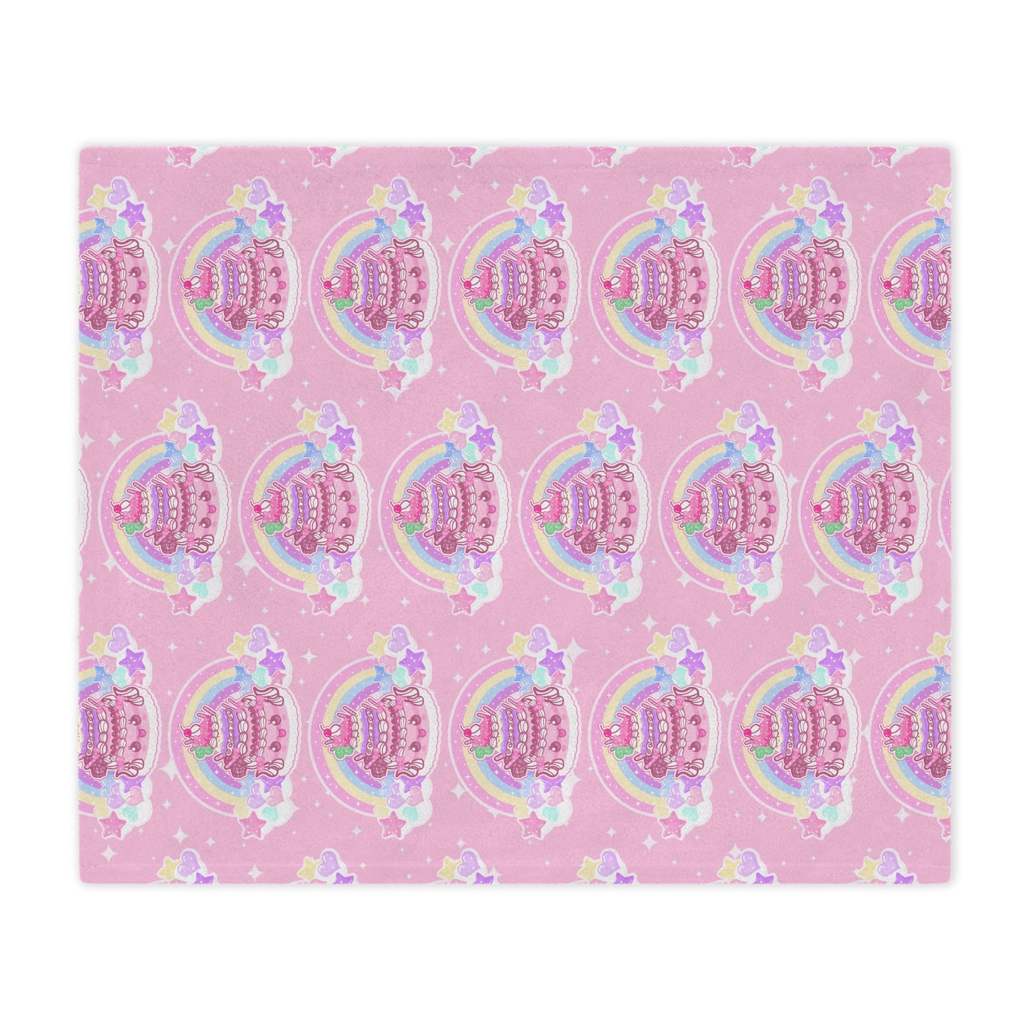 Kawaii Sparkle Cake Microfiber Fleece Throw Blanket