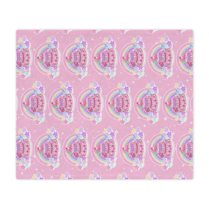 Kawaii Sparkle Cake Microfiber Fleece Throw Blanket