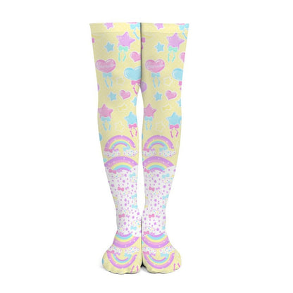 Pastel Party Over Knee Stocking Socks (Yellow)