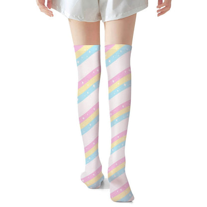 Teatime Fantasy Over Knee Stocking Socks (White)