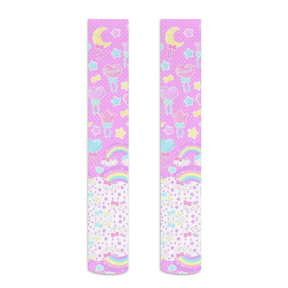 Pastel Party Over Knee Stocking Socks (Pink)