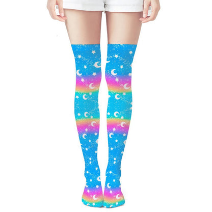 Magical Fairy Time Over Knee Stocking Socks (Rainbow Sunny Day)