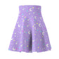 Starry Glitter Purple High Waist Skater Skirt