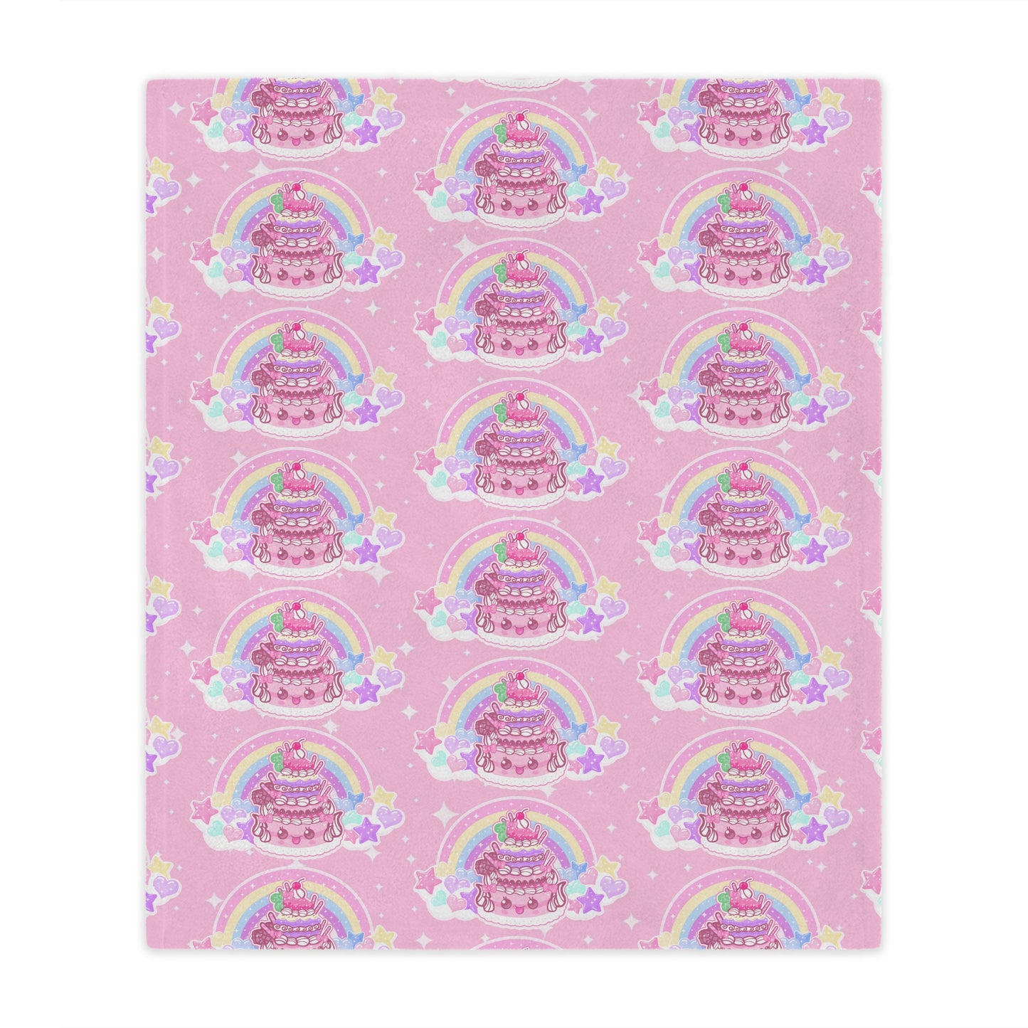 Kawaii Sparkle Cake Microfiber Fleece Throw Blanket