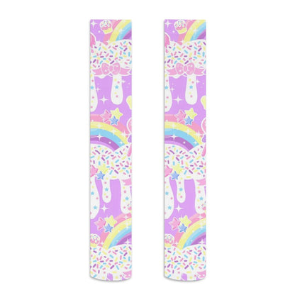 Rainbow Sweets Over Knee Stocking Socks (Purple)
