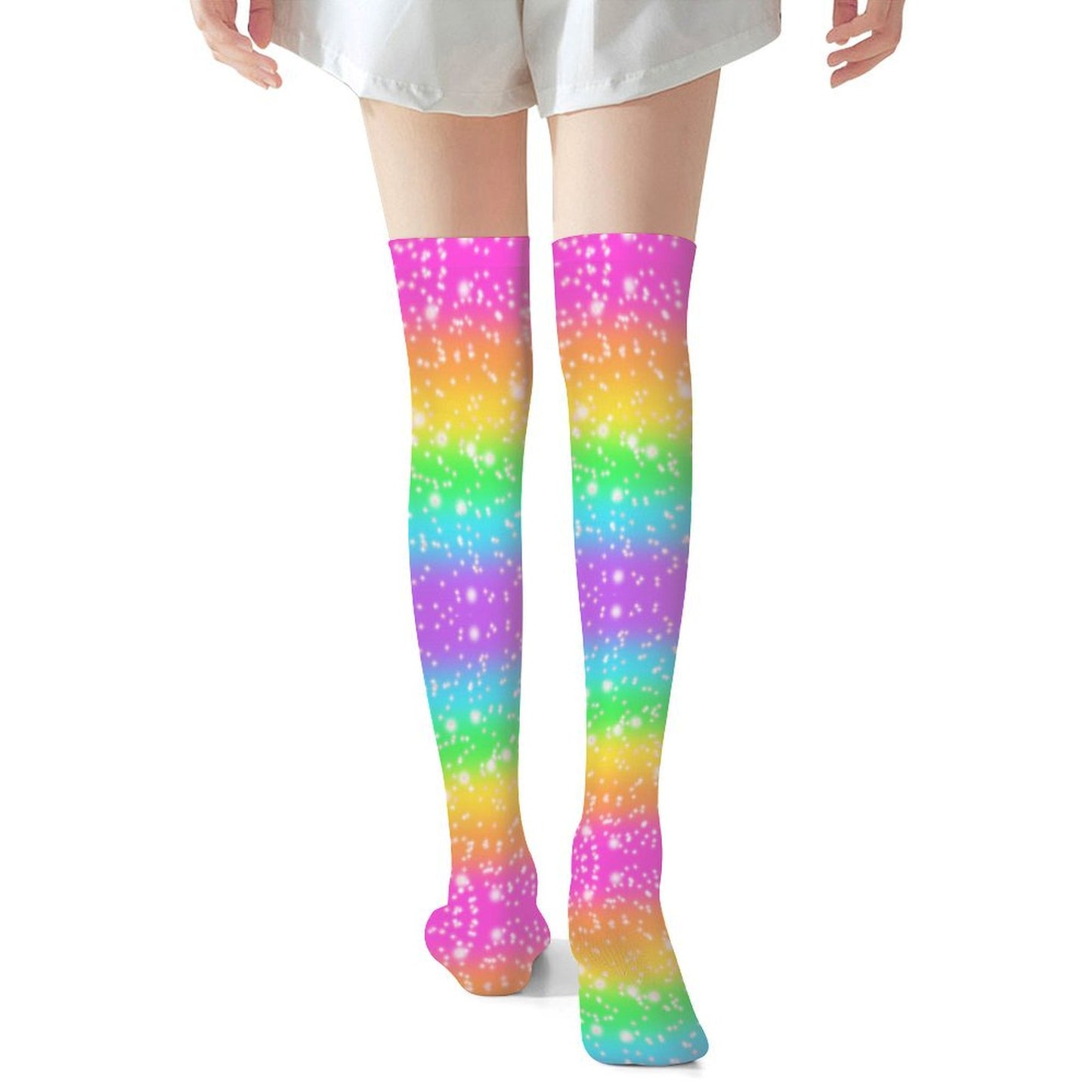 Rainbow Wonderland Over Knee Stocking Socks
