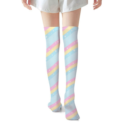 Teatime Fantasy Over Knee Stocking Socks (Blue)