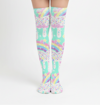 kawaii fashion decora kei over knee stocking socks pop kei pantyhose jfashion harajuku style fairy kei yume kawaii