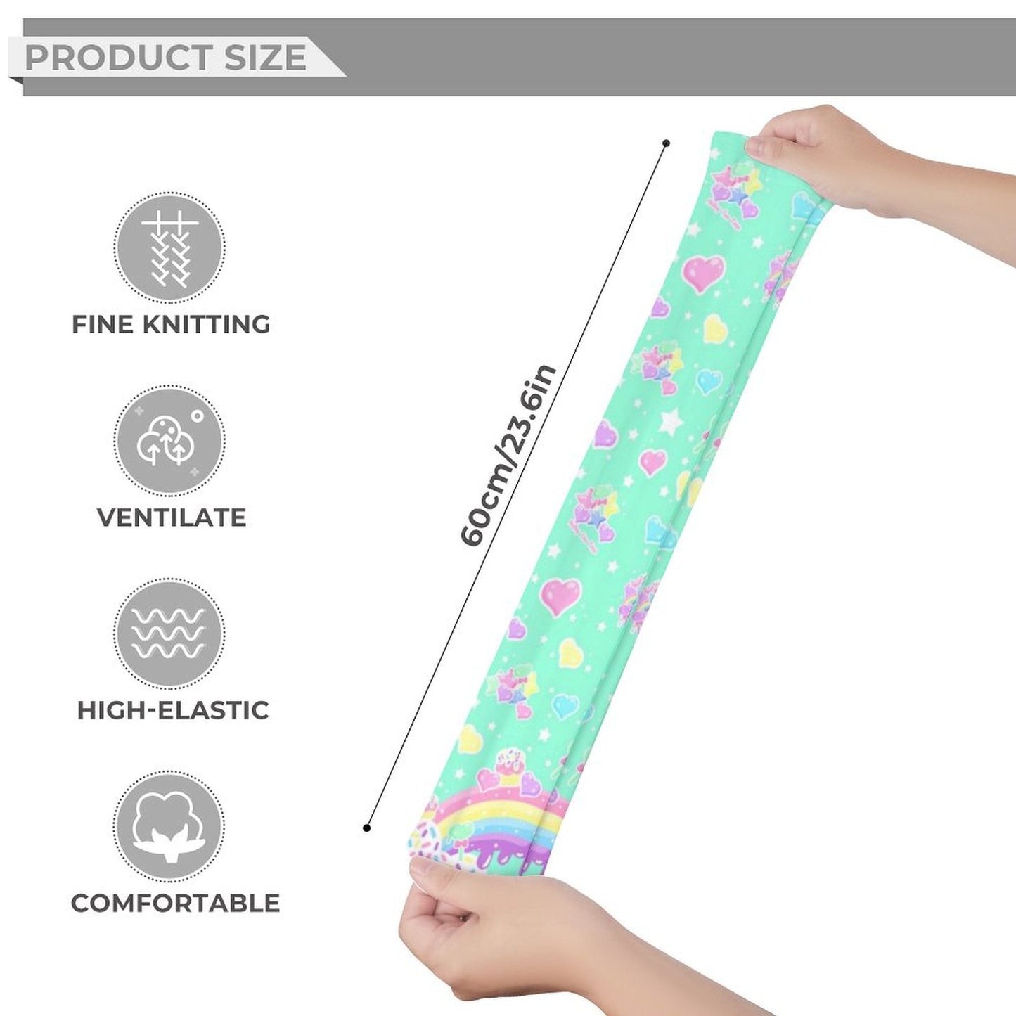 Rainbow Sweets Over Knee Stocking Socks (Mint)