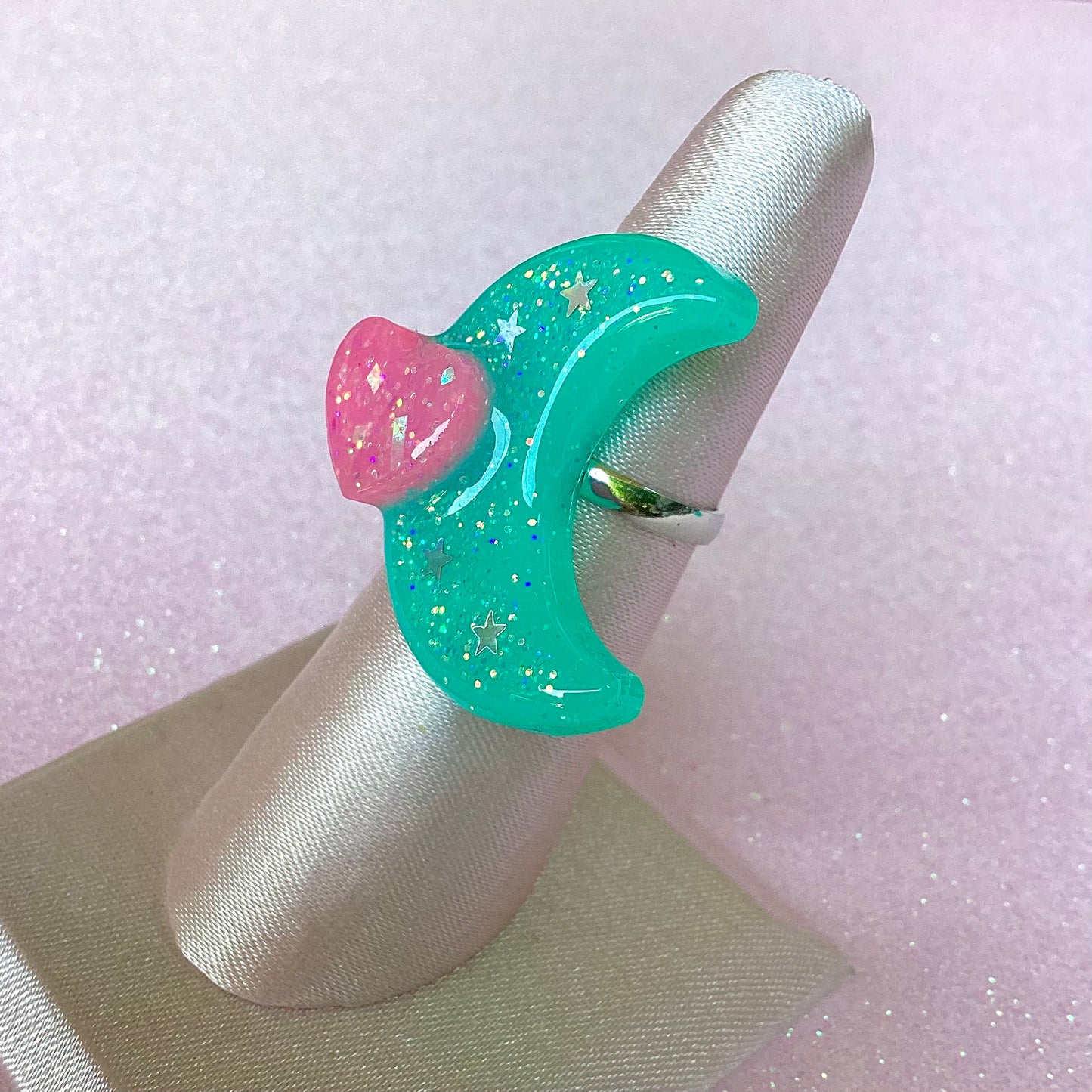 Magical Moon Ring (Teal Sparkle)