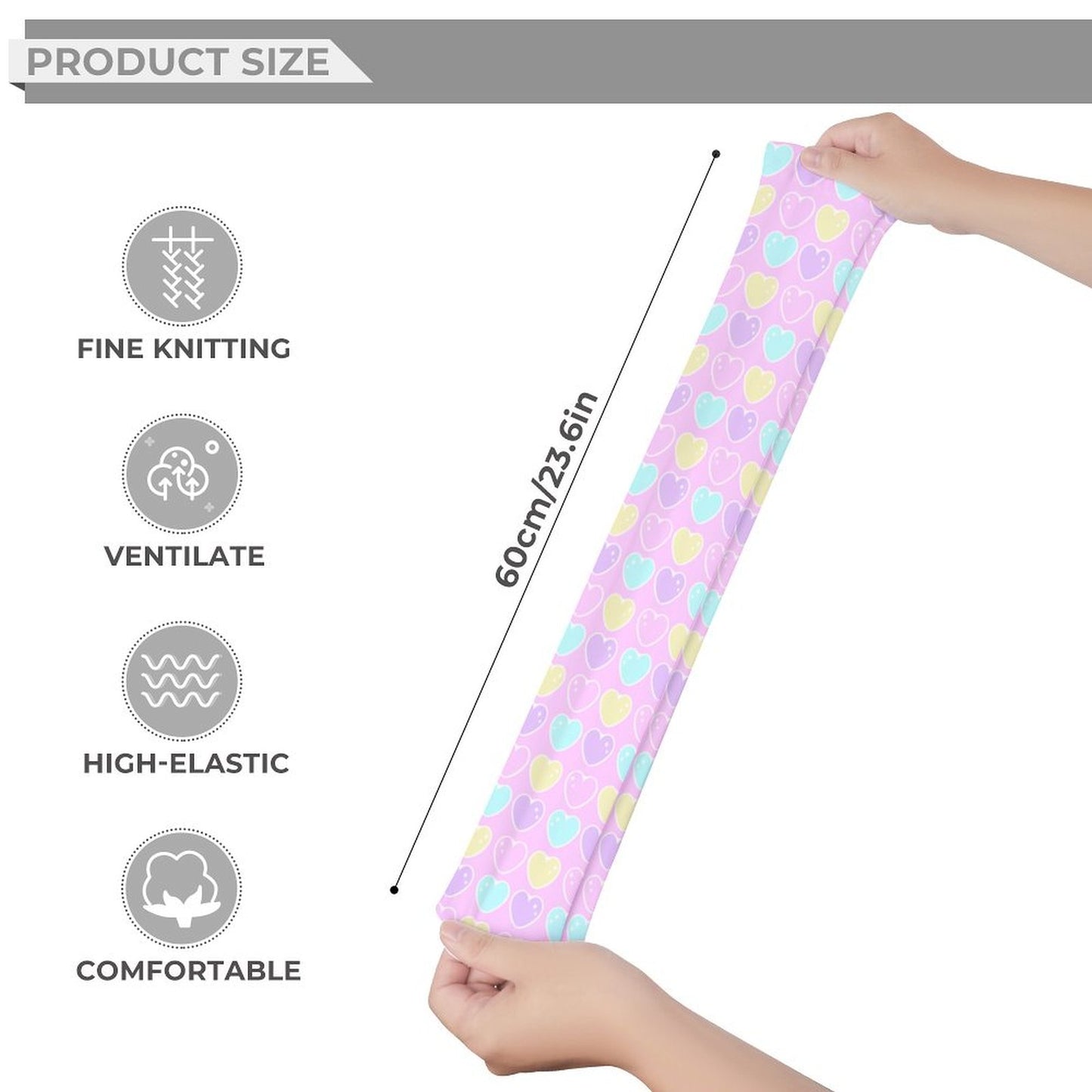 Sweet Love Hearts Over Knee Stocking Socks (Pink)