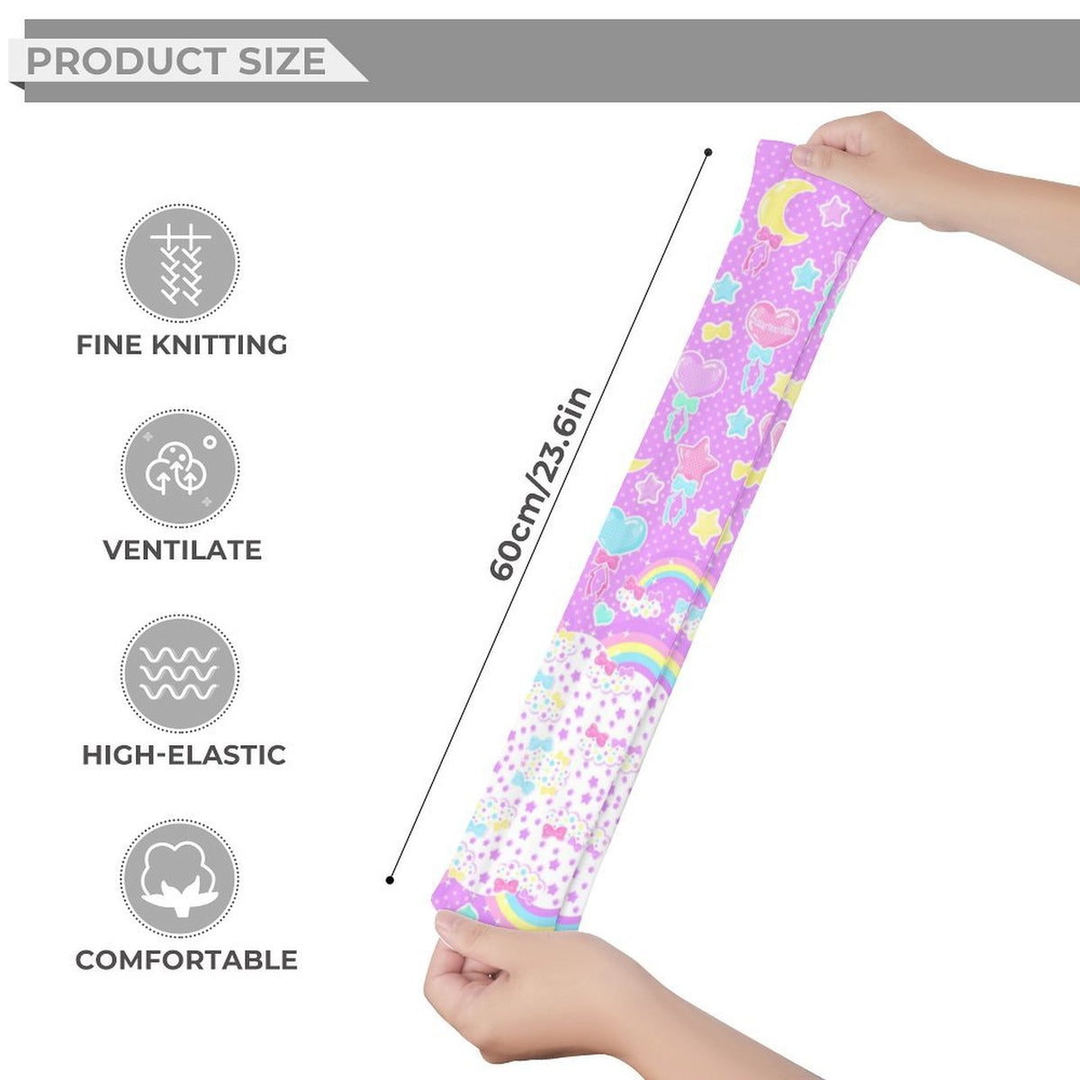 Pastel Party Over Knee Stocking Socks (Lavender)