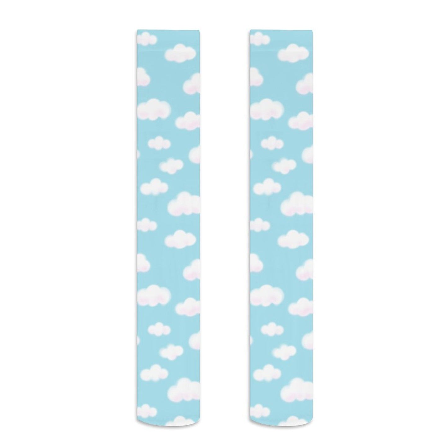 Dreamy Clouds Over Knee Stocking Socks (Sky Blue)