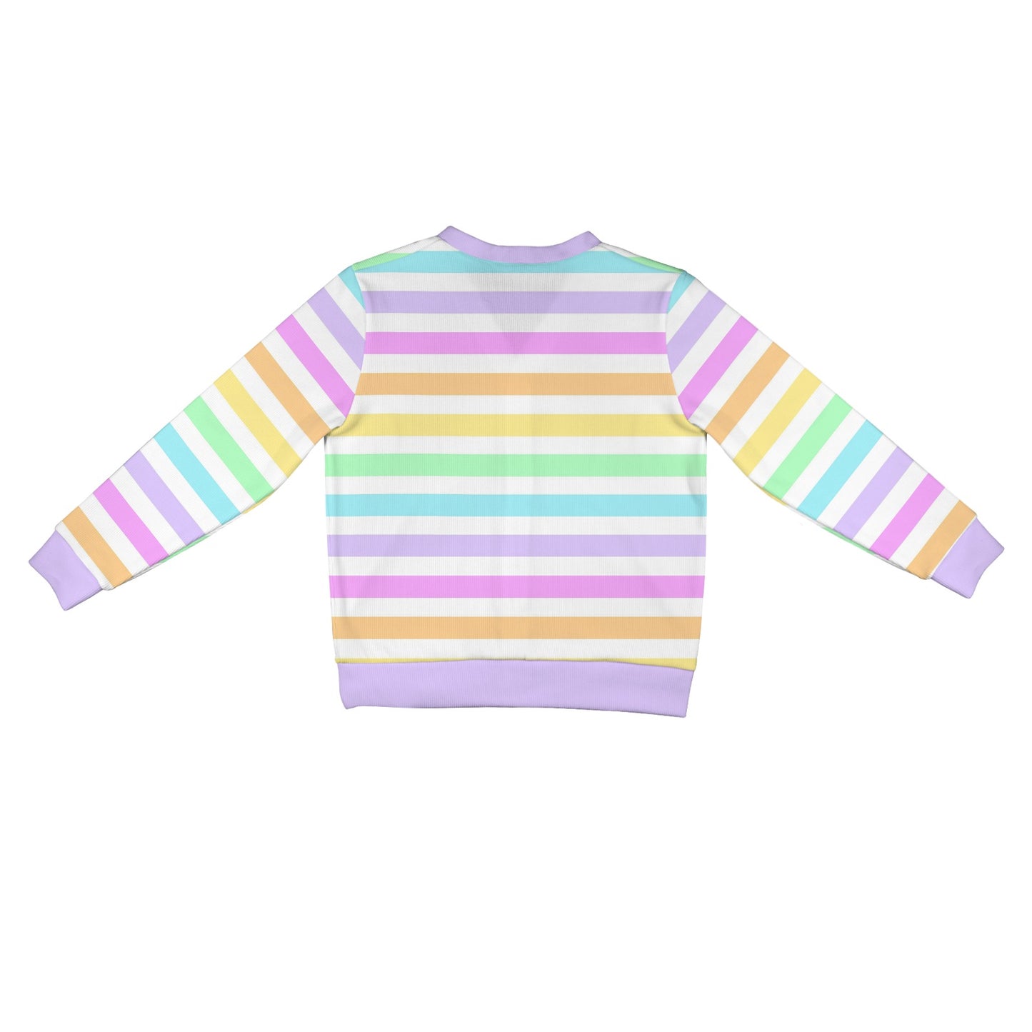 Fruity Rainbow Ribbed Button Up Cardigan (Stripes)