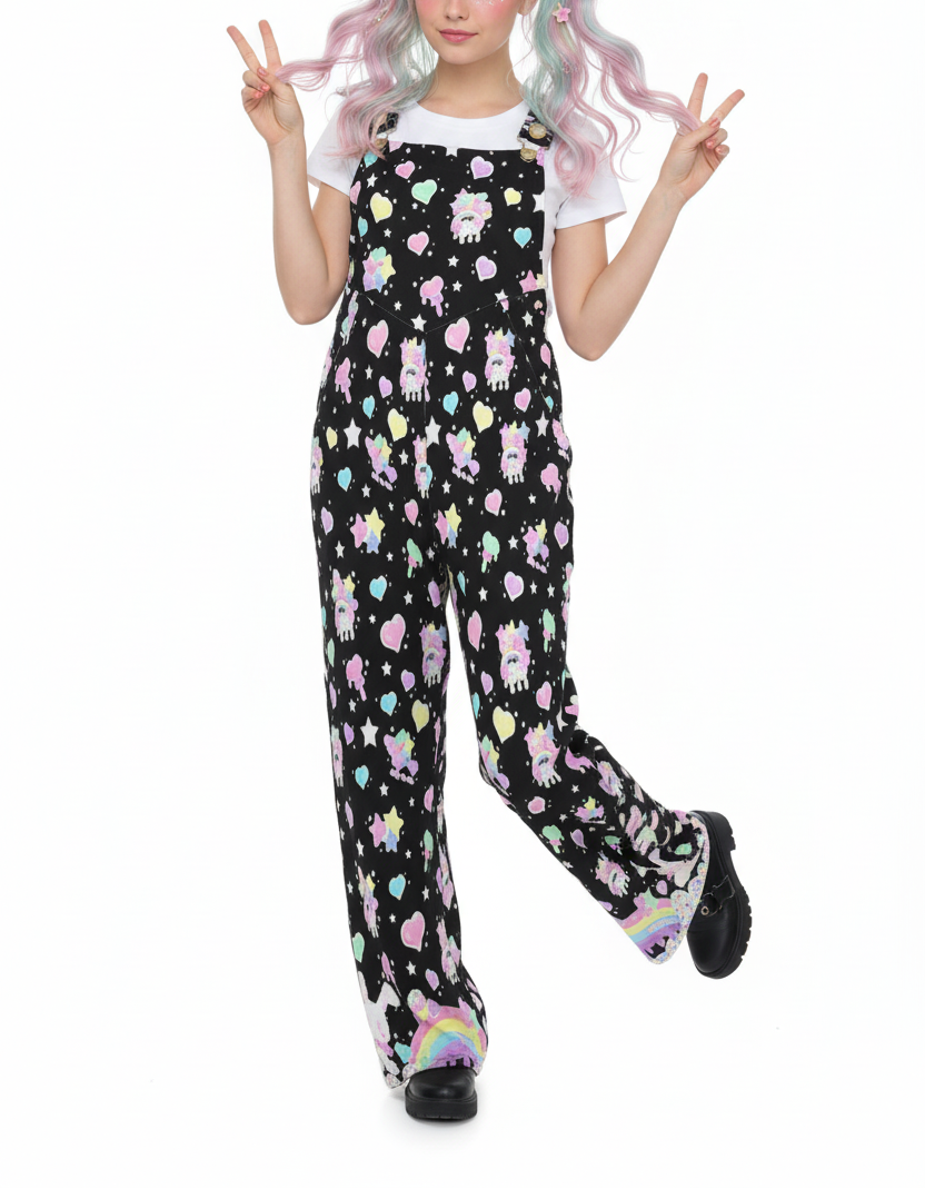 Kawaii fashion fairy kei decora kei Harajuku style shorts romper overalls cutecore candy sweets bunny sprinkles