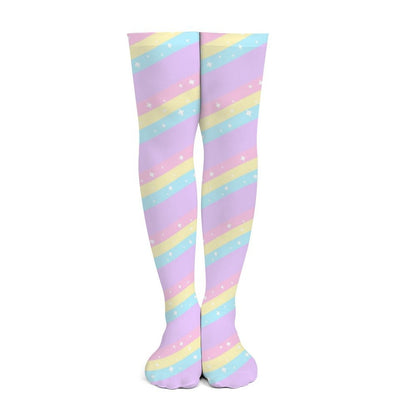 Teatime Fantasy Over Knee Stocking Socks (Purple)